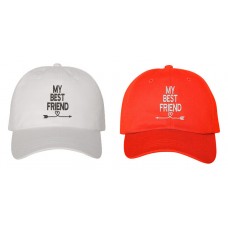 My Best Friend Pair Couples Low Profile Baseball Caps White And Red  eb-05872197